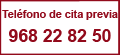 Telfonos de cita previa 968 22 80 99 y 902 14 00 22