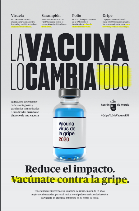 Cartel de la campaña de vacunación antigripal y antineumocócica