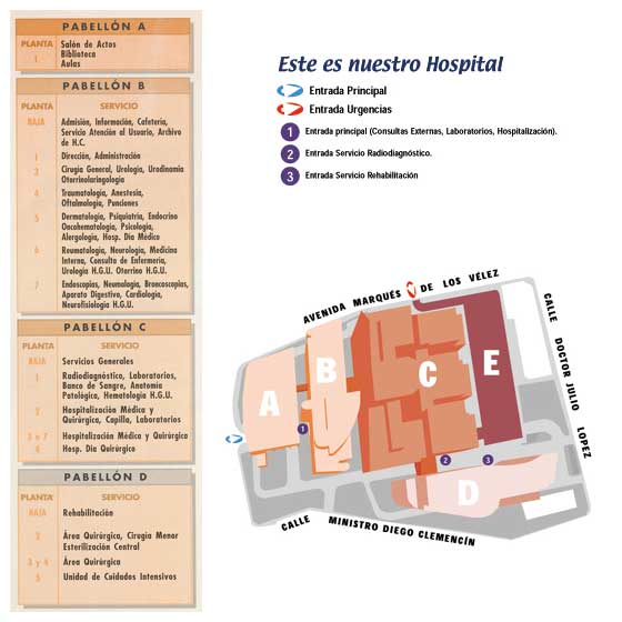 Plano del Hospital Universitario Morales Meseguer