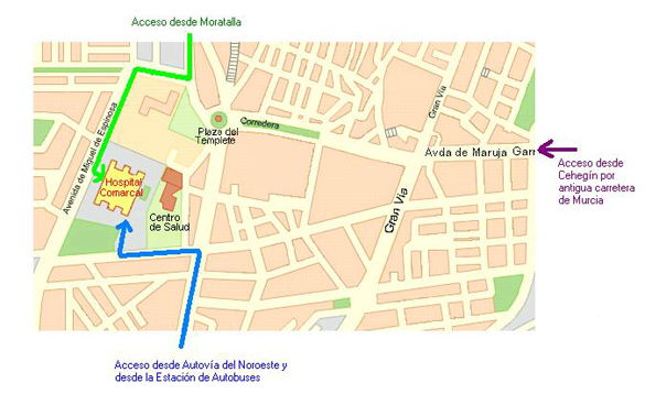 Plano de situación del Hospital