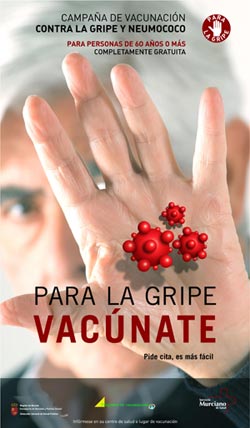 Cartel de la campa�a de vacunaci�n antigripal y antineumoc�cica 2012-2013