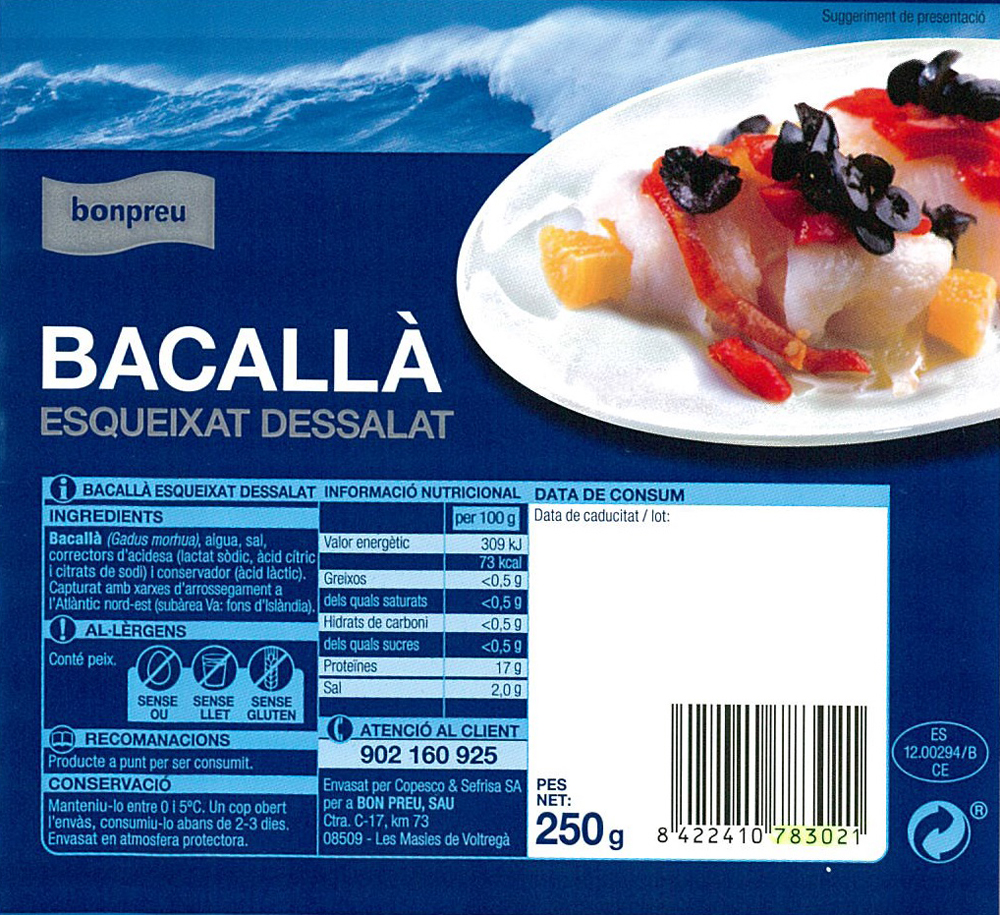 Sanidad alerta sobre un posible brote de botulismo asociado a una conserva de bacalao