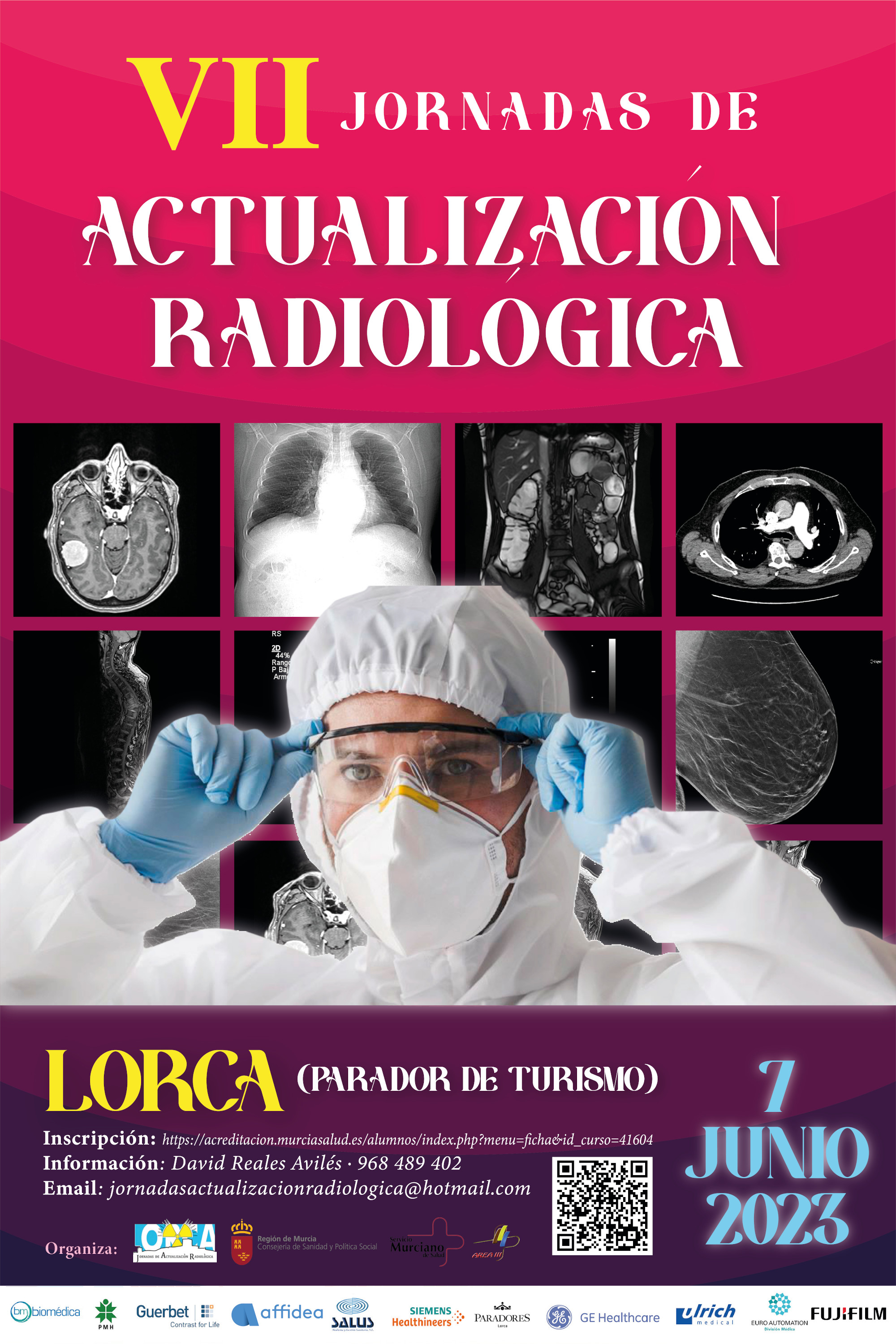 Cartel VII Jornadas de actualización radiológica. Lorca 2023
