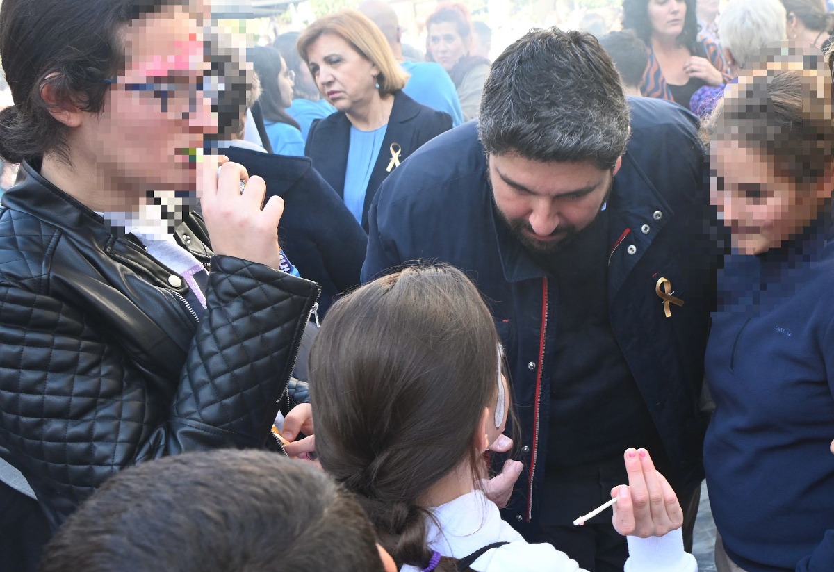 El presidente de Comunidad, Fernando López Miras, en el acto organizado por la Asociación de Familiares de Niños con ...