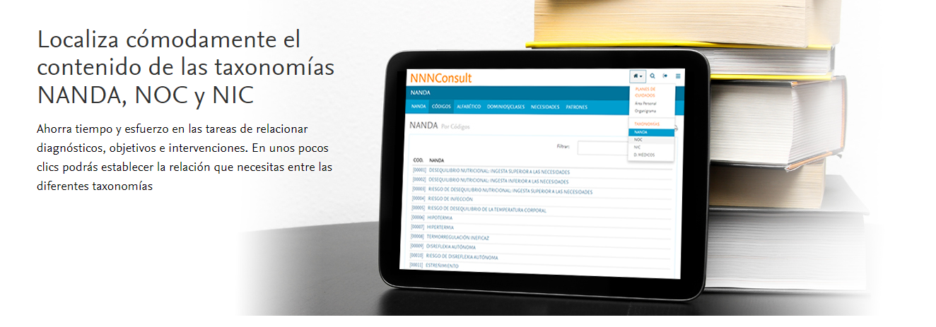 Localiza cómodamente el contenido de las taxonomías NANDA, NOC y NIC